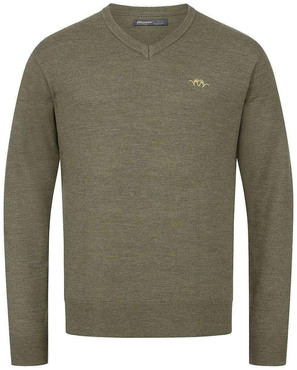 BLASER Herren Merino Pullover mit V-Ausschnitt